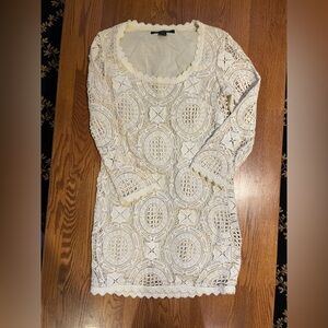 Elegant Cream Lace French Connection Dress